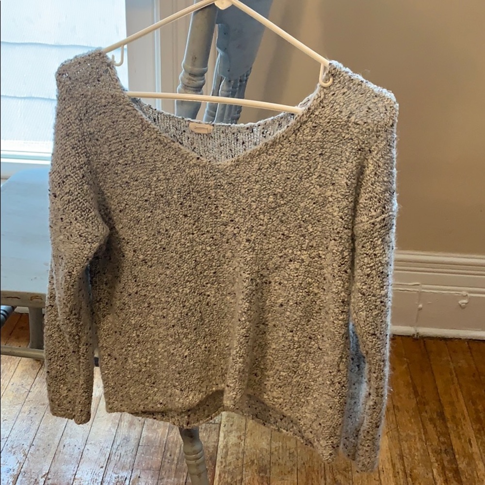 Crop top, knit sweater.